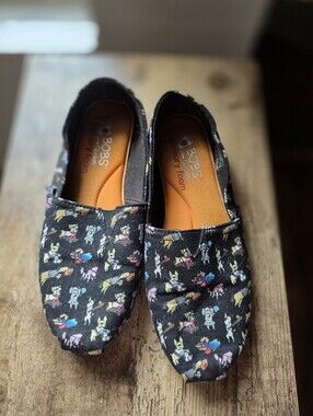 Skechers BOBS for Dogs Memory Foam Slip-On Flats | Dog Print | Women's 7.5
